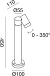 Lampioncino-esterno-Gea-Led-GES1120-45H-GU10-LED-antracite-lampada-terra-spot-orientabile-moderna-alluminio