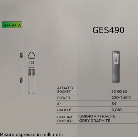 Lampioncino-esterno-Gea-Led-JANET-GES490-50H-LED-lampada-terra-grigio-antracite-moderna-alluminio-Gx53-IP54