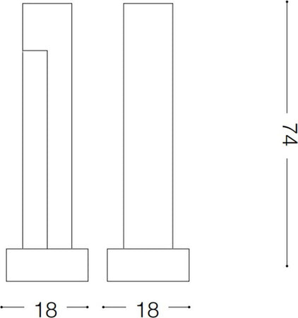 Lampioncino-Ideal-Lux-TITANO-PT1-BIG-187327-4000°K-LED-IP55-74H-resina-metallo-paletto