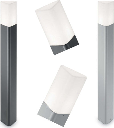 Lampioncino-moderno-Ideal-Lux-PULSAR-PT1-135908-135922-E27-LED-alluminio-lampada-terra