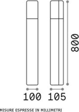 Lampioncino-moderno-Ideal-Lux-PULSAR-PT1-135908-135922-E27-LED-alluminio-lampada-terra