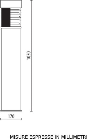 Lampioncino-moderno-Lampadari-Bartalini-BOLLARD-105-HALF-E27-LED-duralighting-lampada-terra