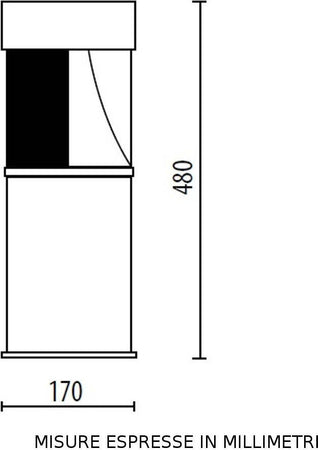 Lampioncino-moderno-Lampadari-Bartalini-BOLLARD-50-HALF-E27-LED-duralighting-lampada-terra