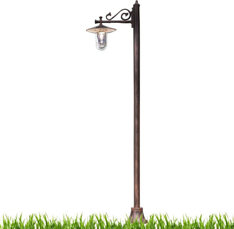 Lampioncino-palo-classico-Ferroluce-GENOVA-A403-TE-E27-LED-alluminio-lampada-terra