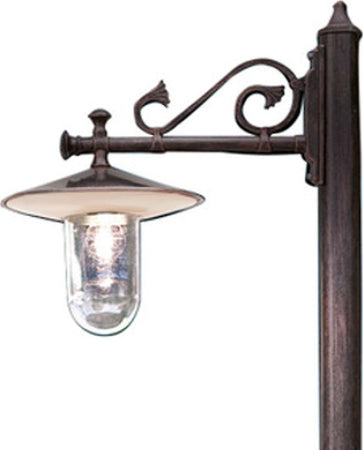 Lampioncino-palo-classico-Ferroluce-GENOVA-A403-TE-E27-LED-alluminio-lampada-terra
