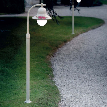 Lampioncino-palo-classico-Ferroluce-IMPERIA-A202-TE-E27-LED-alluminio-lampada-terra