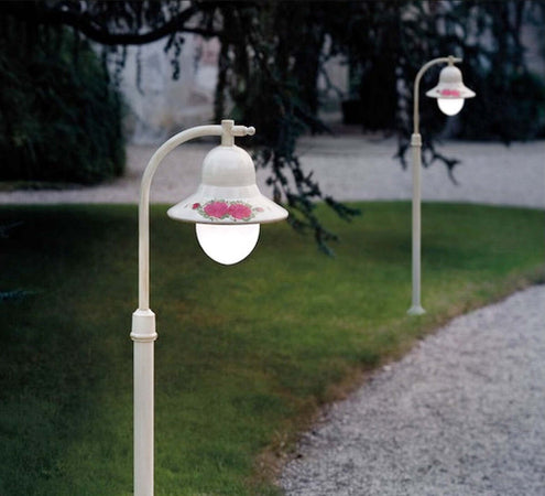 Lampioncino-palo-classico-Ferroluce-IMPERIA-A202-TE-E27-LED-alluminio-lampada-terra