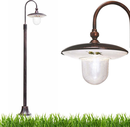 Lampioncino-palo-classico-LATINA-A672-TE-E27-LED-alluminio-ceramica-lampada-terra