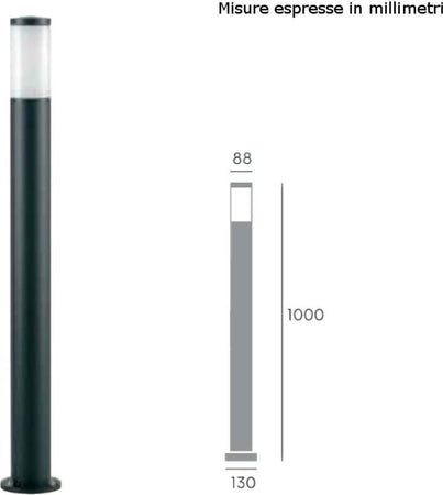 Lampioncino-palo-moderno-Sovil-illuminazione-FIDEL-825-06-E27-LED-alluminio-lampada-terra