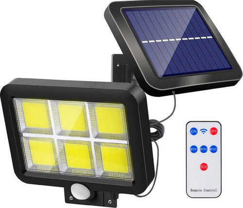 Lampione-120-led-con-pannello-solare-da-parete-con-sensore-di-movimento-e-telecomando-illuminazione-da-esterno