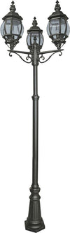Lampione-Da-Esterno-Rustico-Country-Bel-Aire-Alluminio-Nero-3-Luci-E27