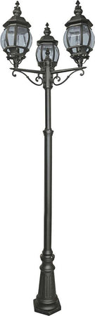 Lampione-Da-Esterno-Rustico-Country-Bel-Aire-Alluminio-Nero-3-Luci-E27