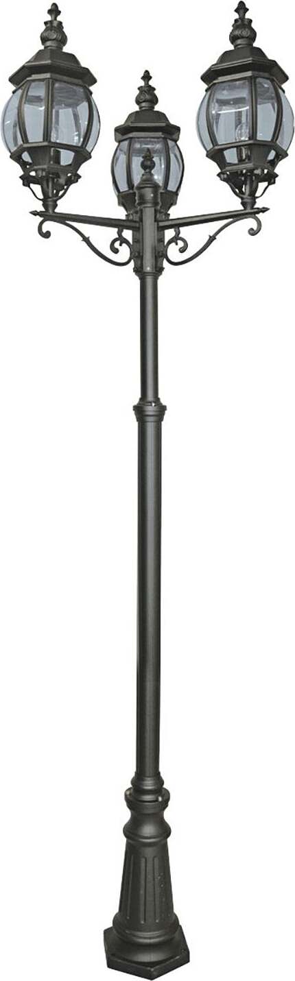 Lampione-Da-Esterno-Rustico-Country-Bel-Aire-Alluminio-Nero-3-Luci-E27