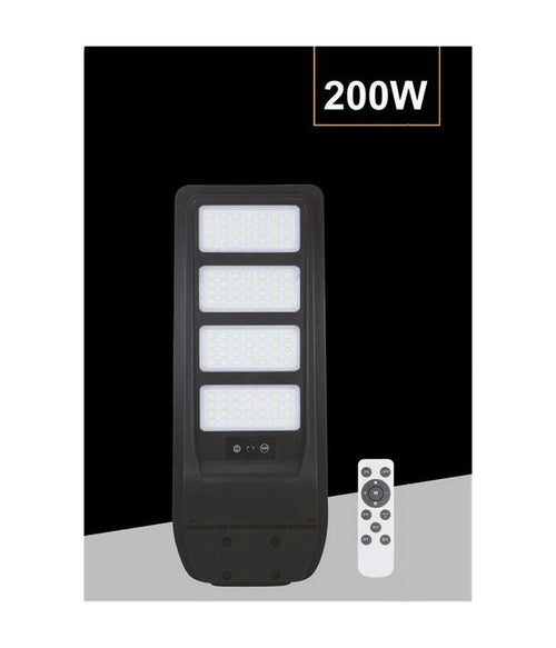Lampione Faretto Solare 200w Con Sensore Crepuscolare Luce Naturale 4000k Tr-200w