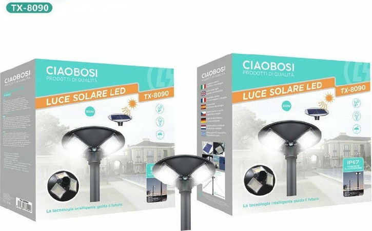 Lampione Faro Giardino Stradale Crepuscolare Ufo Pannello Solare 300 W Tx-8090 Illuminazione/Illuminazione per esterni/Lampioni Trade Shop italia - Napoli, Commerciovirtuoso.it