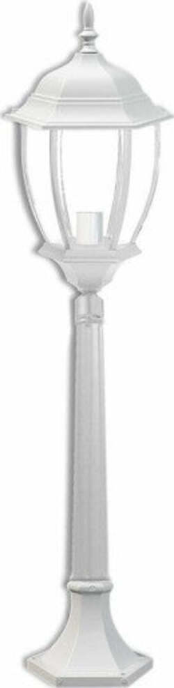 Lampione-Giardino-870mm-Lanterna-In-Vetro-E27-Luce-Esterno-Alluminio-Es39-Bianco