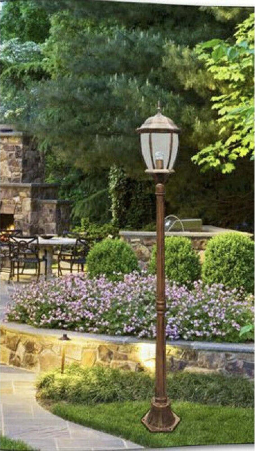 Lampione Giardino Lanterna Vetro E27 Luce Esterno Alluminio 178x24cm Bronzo Es35 Articoli da Giardino > Illuminazione da esterno > Lampade per esterno Trade Shop italia - Napoli, Commerciovirtuoso.it