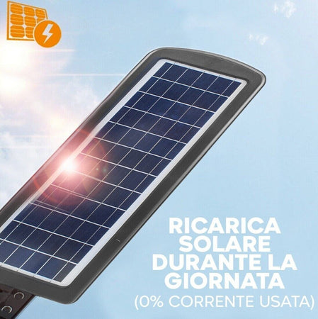 LAMPIONE LED CON PANNELLO SOLARE CREPUSCOLARE 250W LUCE FREDDA IP65 +TELECOMANDO Illuminazione/Illuminazione per esterni/Proiettori Zencoccostore - Formia, Commerciovirtuoso.it