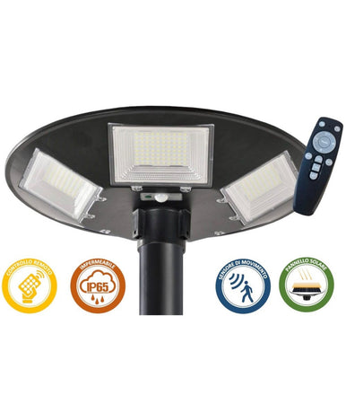 Lampione Led Con Pannello Solare Sensore Di Movimento Ip65 170 W Lt112-200-7000k