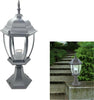 Lampione-Per-Cancello-Lampioncino-Lanterna-In-Vetro-Attacco-E27-Grigio-Es45-Universo