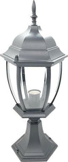 Lampione-Per-Cancello-Lampioncino-Lanterna-In-Vetro-Attacco-E27-Grigio-Es45-Universo