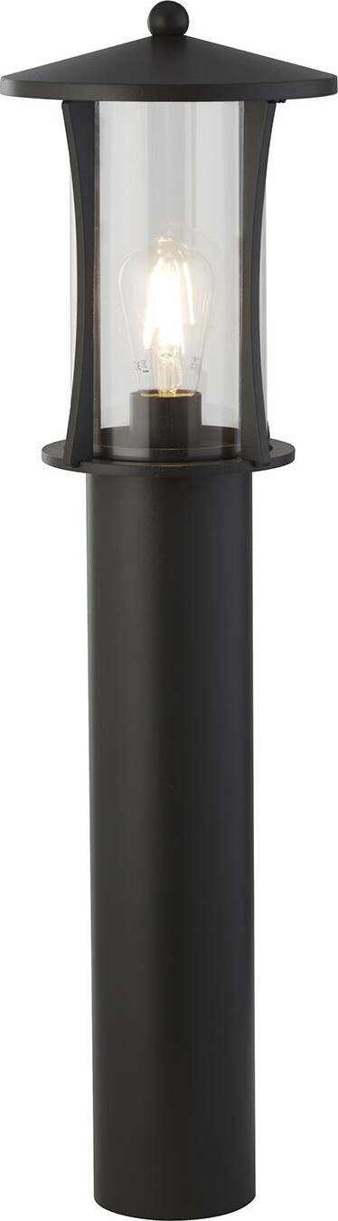 Lampione-Rustico-Country-Pagoda-Alluminio-Nero-Vetro-Trasparente-6-Luci-E27