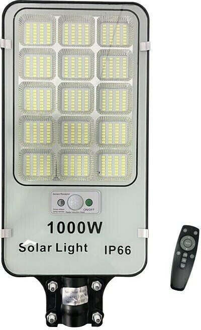 Lampione-Solare-Faro-Stradale-LED-1000W-Sensore-Crepuscolare-Luce-Fredda-ip65