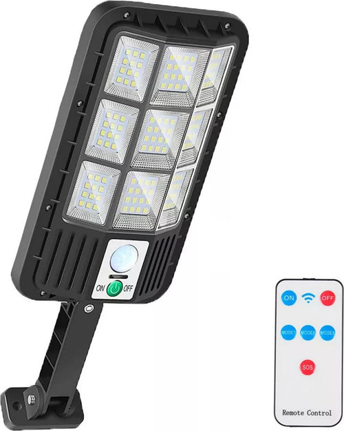 Lampione-solare-stradale-da-parete-120-led-con-sensore-di-movimento-e-telecomando-illuminazione-da-esterno-luce-fredda