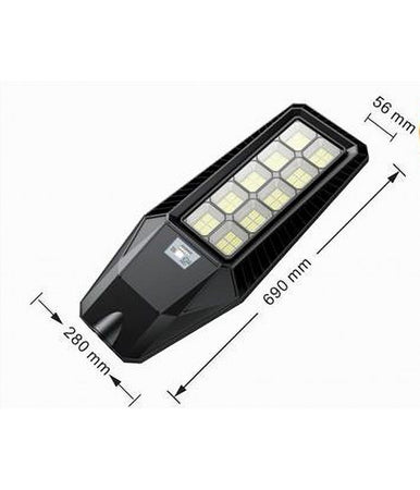 Lampione Stradale Faro A Led Solare Per Esterno 180w Luce 7000k Sl-606-250-7000k
