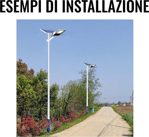 Lampione-Stradale-LED-1000W-Completo-di-pannello-SOLARE-Telecomando-e-STAFFA-Luce-6500K-IP67