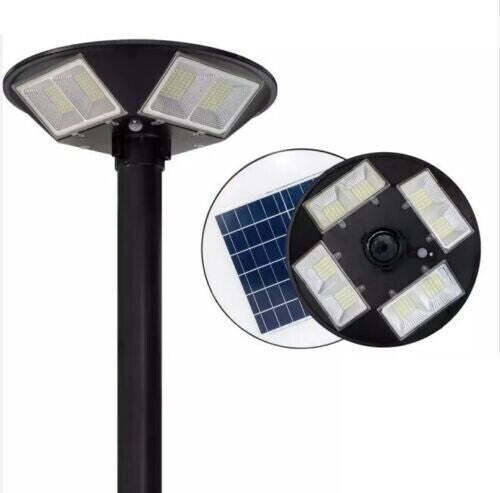LAMPIONE-STRADALE-LED-CON-PANNELLO-SOLARE-CREPUSCOLARE-200W-LUCE-FREDDA-IP66-UFO