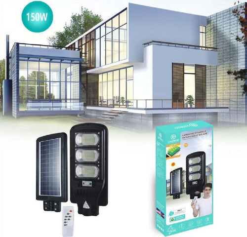 Lampione Stradale Led Pannello Ricaricabile Luce Solare 150w Telecomando Led-8511 Illuminazione/Illuminazione per esterni/Lampioni Trade Shop italia - Napoli, Commerciovirtuoso.it