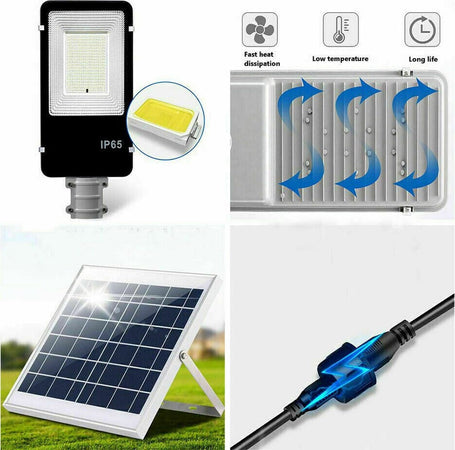 LAMPIONE-STRADALE-LED-PANNELLO-SOLARE-STAFFA-E-TELECOMANDO-100W-200W-300W-400W-500W-600W-CREPUSCOLARE-IP66