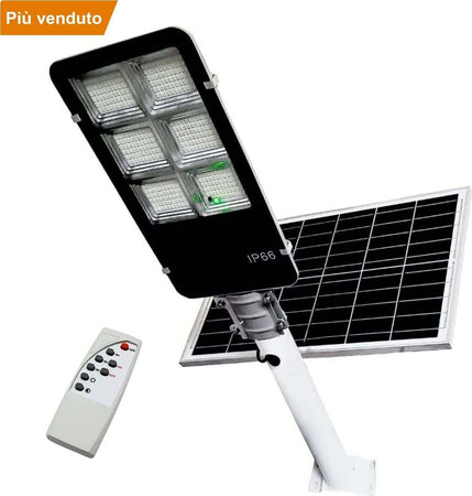 LAMPIONE-STRADALE-LED-PANNELLO-SOLARE-STAFFA-E-TELECOMANDO-100W-200W-300W-400W-500W-600W-CREPUSCOLARE-IP66