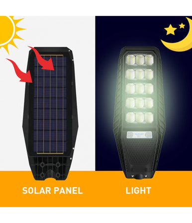 Lampione Stradale Luce Energia Solare Led 400watt Sensore Pir Staffa Telecomando