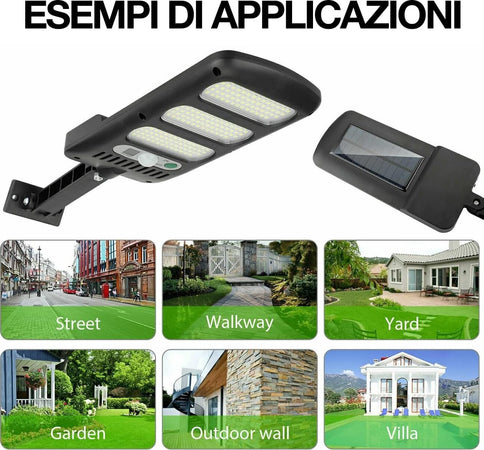 Lampione Stradale Pannello Solare 213 Led Con Sensore Di Movimento E Telecomando Illuminazione/Illuminazione per esterni/Lampioni Trade Shop italia - Napoli, Commerciovirtuoso.it