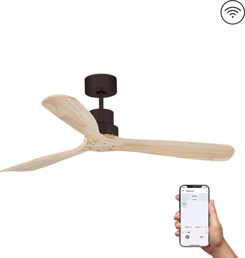 LANTAU L Ventilatore da soffitto marrone/pino con motore DC SMART Fai da te/Prodotti per la costruzione/Riscaldamento e raffreddamento/Sistemi mobili di climatizzazione/Ventilatori/Ventilatori da soffitto Led Mall Home - Napoli, Commerciovirtuoso.it