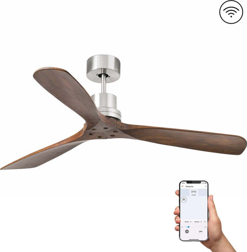 LANTAU L Ventilatore da soffitto nichel opaco con motore DC SMART Fai da te/Prodotti per la costruzione/Riscaldamento e raffreddamento/Sistemi mobili di climatizzazione/Ventilatori/Ventilatori da soffitto Led Mall Home - Napoli, Commerciovirtuoso.it