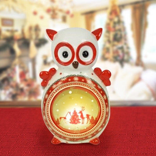 Lanterna-Ceramica-Gufo-Con-Candela-Elettrica-21-Cm-Decorazioni-Natalizie