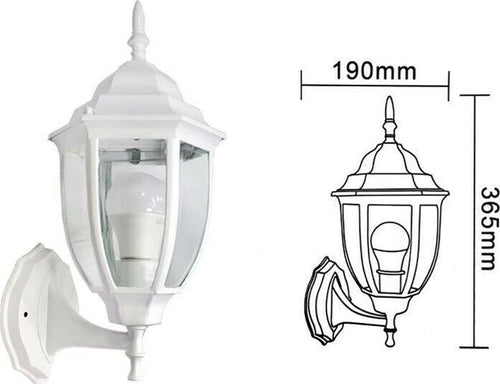Lanterna-Da-Giardino-Lampada-A-Parete-Applique-Per-Esterno-Stile-Antico-Bianco-Universo