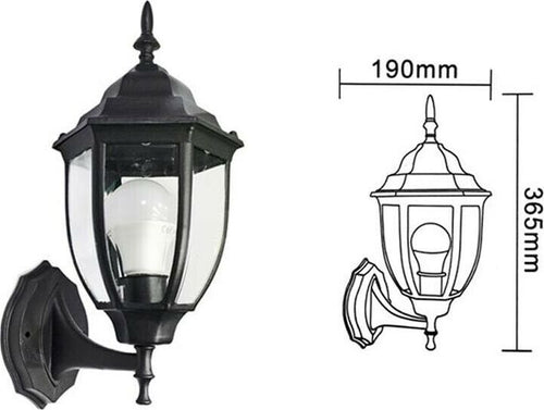 Lanterna-Da-Giardino-Lampada-A-Parete-Nera-Applique-Per-Esterno-Stile-Antico-Universo