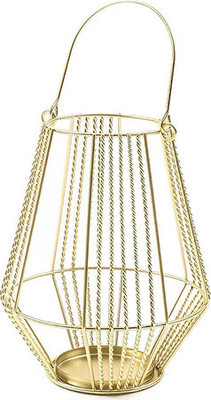 Lanterna in metallo decorativa per interno ed esterno con portacandela h 20 cm Illuminazione/Illuminazione per esterni/Lanterne Decor Space - Altamura, Commerciovirtuoso.it