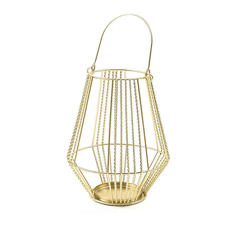 Lanterna in metallo decorativa per interno ed esterno con portacandela h 20 cm