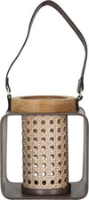 Lanterna Iron-Rattan Cm 16X13X20 Illuminazione/Illuminazione per esterni/Lanterne Led Mall Home - Napoli, Commerciovirtuoso.it