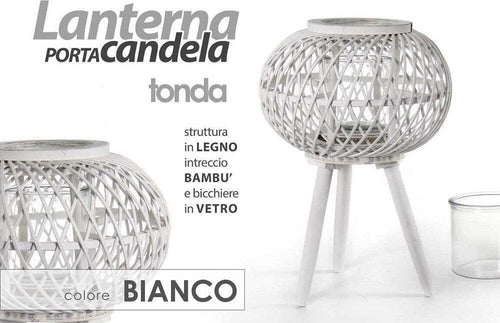 Lanterna Portacandela Con Piedi Tonda 17x46cm In Legno Bamb? Vetro Bianco 777929 Illuminazione/Illuminazione per esterni/Lanterne Trade Shop italia - Napoli, Commerciovirtuoso.it