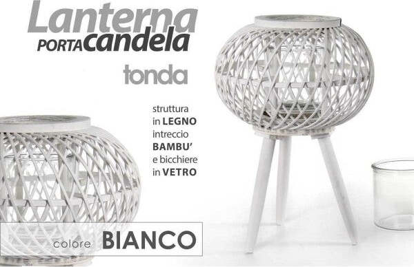 Lanterna-Portacandela-Con-Piedi-Tonda-17x46cm-In-Legno-Bambù-Vetro-Bianco-777929