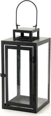 Lanterna Portacandela In Vetro Metallo Nero 15x15x32cm Moderna Industrial 765001 Illuminazione/Illuminazione per esterni/Lanterne Trade Shop italia - Napoli, Commerciovirtuoso.it
