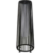 Lanterna-Solare-da-Giardino-LED-con-Pannello-di-Ricarica-in-Rattan-e-Metallo-,-Ø21.5x61cm,-Nero-XN5866-066BKXN5
