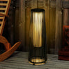 Lanterna-Solare-da-Giardino-LED-con-Pannello-di-Ricarica-in-Rattan-e-Metallo-,-Ø21.5x61cm,-Nero-XN5866-066BKXN5