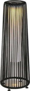 Lanterna-Solare-da-Giardino-LED-con-Pannello-di-Ricarica-in-Rattan-e-Metallo-,-Ø21.5x61cm,-Nero-XN5866-066BKXN5
